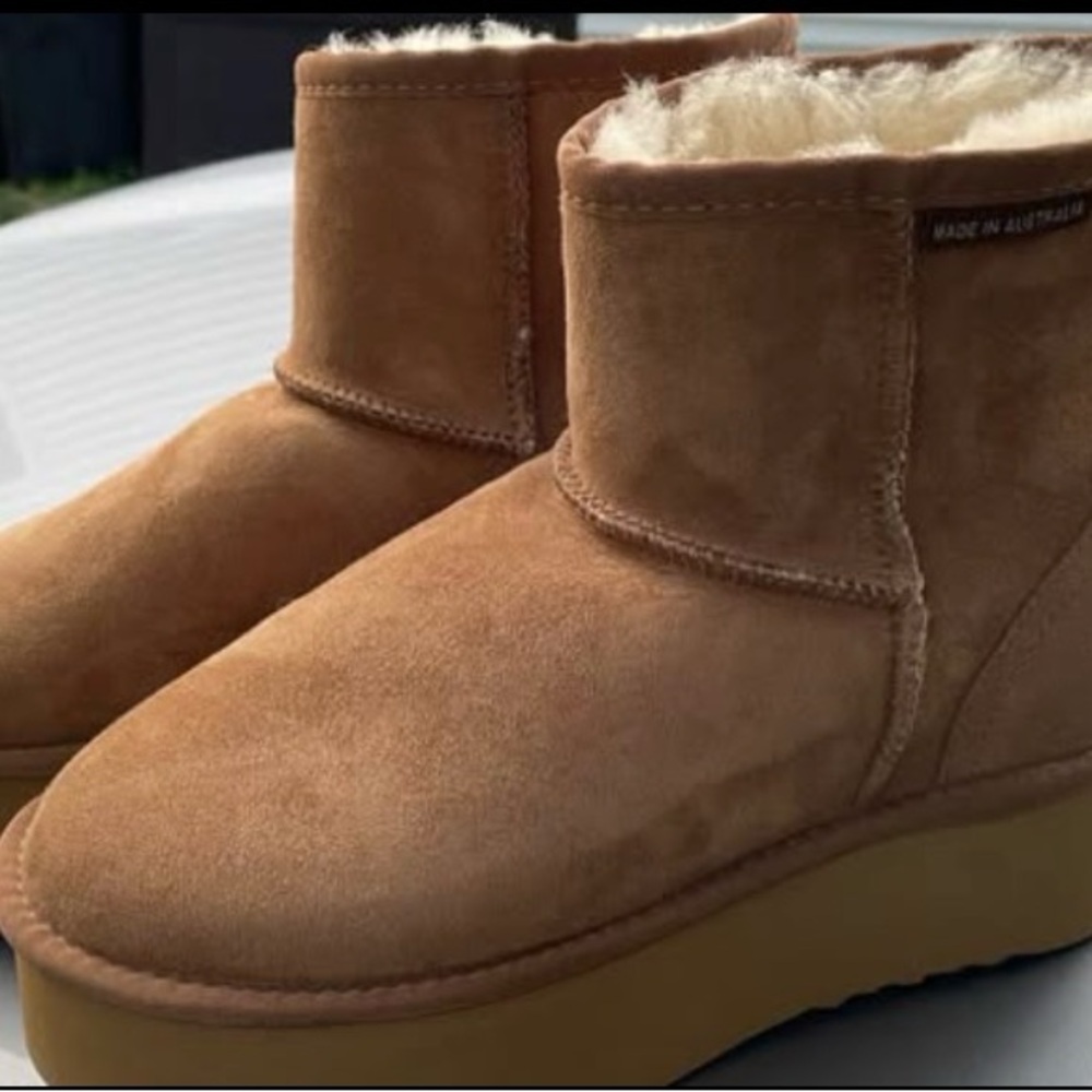 UGG Chestnut Suede Shearling Lined Winter Boots